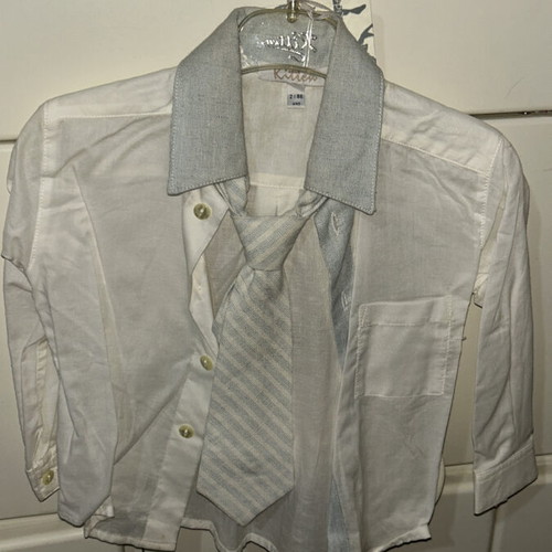 Set of 3 pieces for boy new, shirt, vest, tie, hat