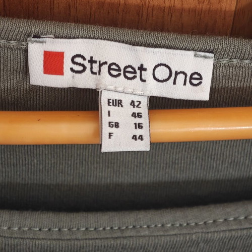Street One women's blouse XL cotton like new green