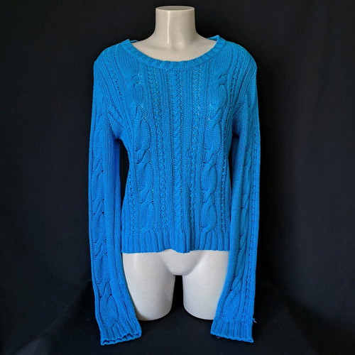 Knitted sweater used blue size L Pink Woman