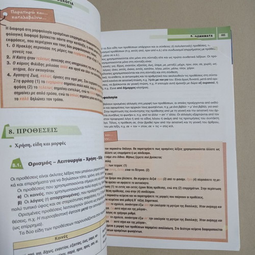 Books Grammar of Modern Greek Language A, B, C Gymnasium used