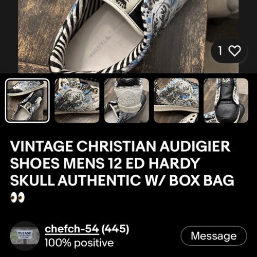Christian Audigier leather sneakers size 39 like new, multicolor