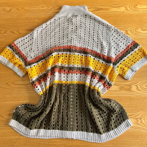 ASOS Design Crochet Knit Shirt 2XL, multicolor stripes