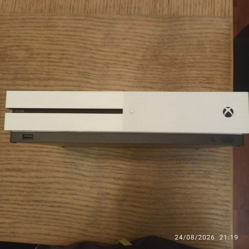 Xbox One S console with two controllers