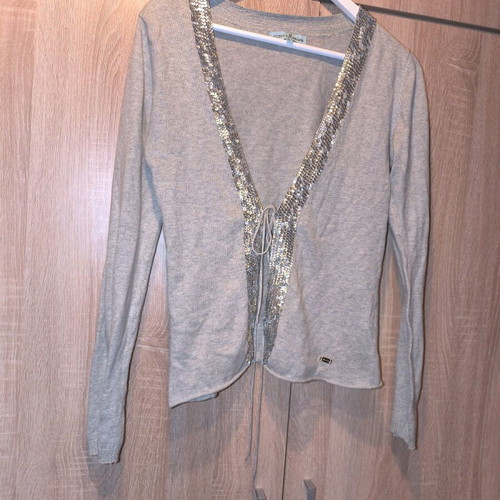 Guess cardigan with sequins gray like new, size S
