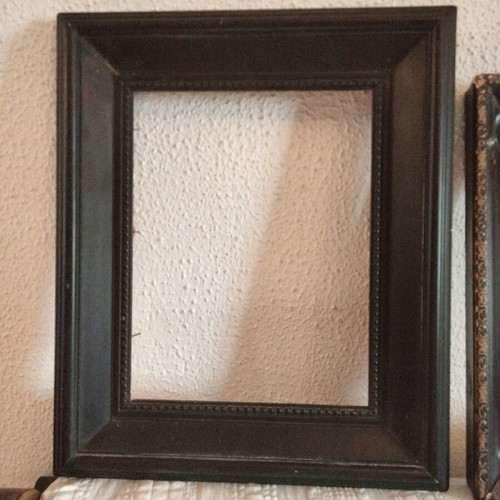 Set of 2 Vintage Wooden Frames, dark brown embossed, no glass