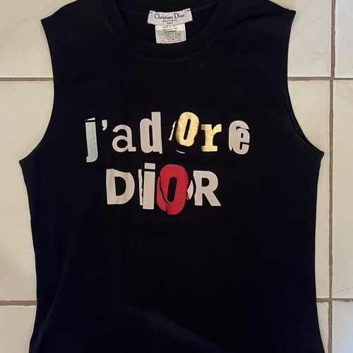 Dior J Adore Vintage Top black multicolor like new, Small-Medium