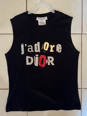Dior J Adore Vintage Top black multicolor like new, Small-Medium
