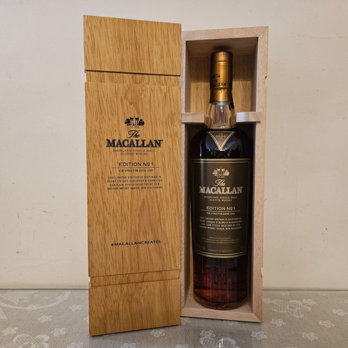 Macallan Edition No1 with wooden box new, Single Malt whisky