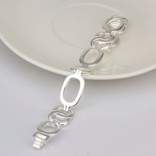 Bracelet with Silver Plated Ellipses New