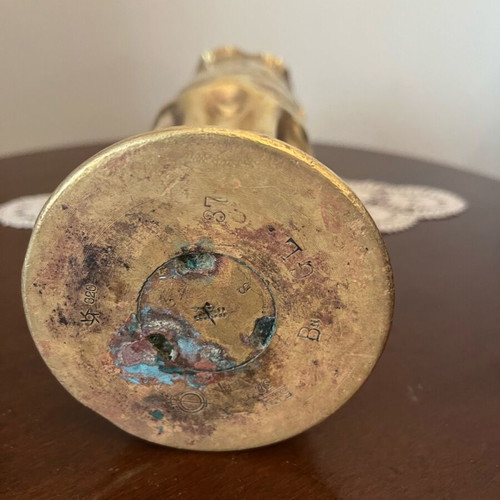 Artillery shell used decorative vase brass from World War II