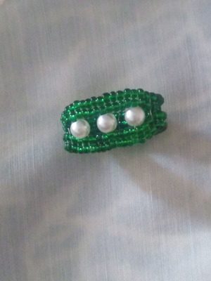 Knitted handmade ring from beads new