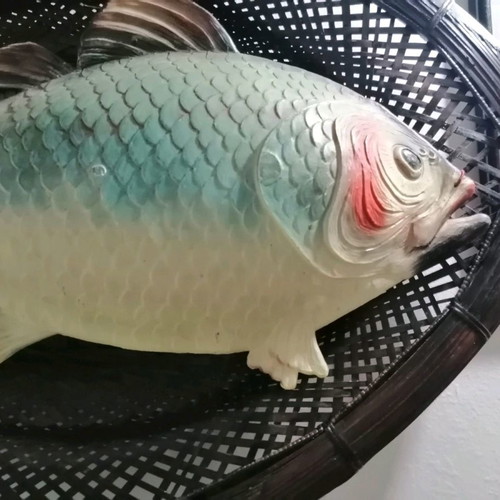 Wall fish used with handmade basket decorative