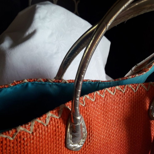 Victoria's Secret straw bag used in gradient shades