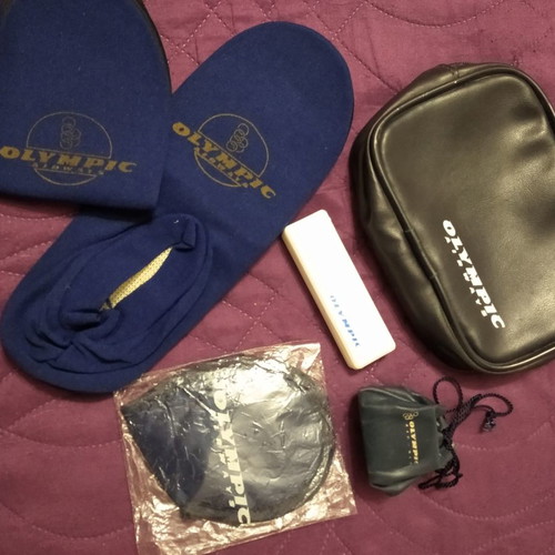 Olympic Airways toiletry set new with tray and spoon