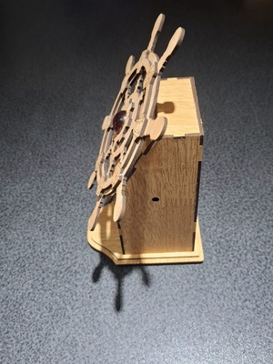 3D Wooden Puzzle Ship Wheel Music Box like new