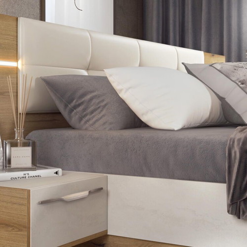 Bedroom set with adjustable touch lighting, storage and lift mechanism used