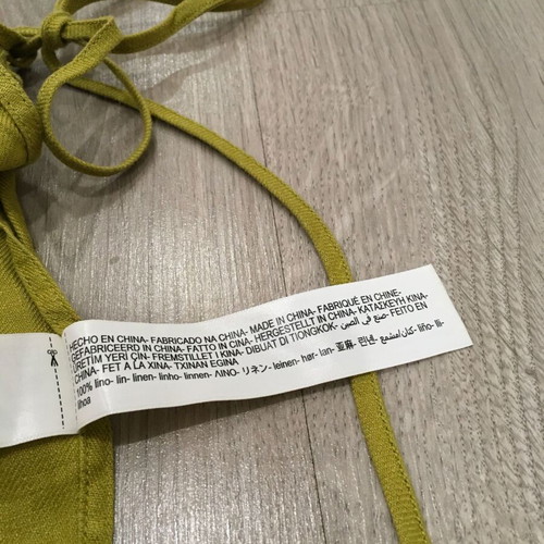Massimo Dutti linen top size S like new, olive green and yellow