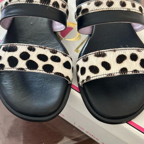 Dolce flat sandals new, black and white, size 37