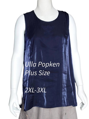 Ulla Popken Sleeveless Top Like New, Blue 2XL-3XL