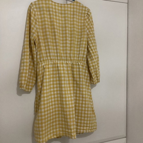 Yellow checkered Old Navy dress Medium like new, cotton