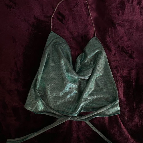 Shein halter top new, green, size XS