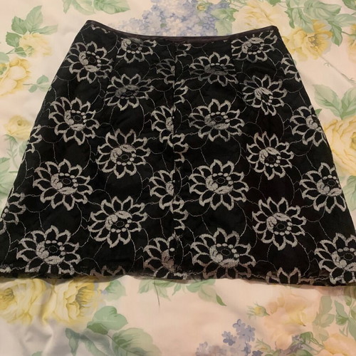 Charlotte Halton evening skirt like new, black tulle with grey flowers