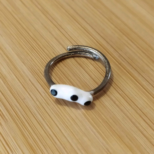 Silver ring adjustable with onyx new