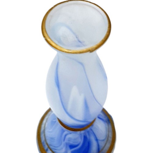 Decorative vase matte glass with gold decoration vintage like new
