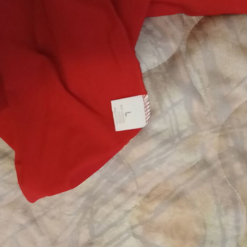 Makó dress size L like new, red and white