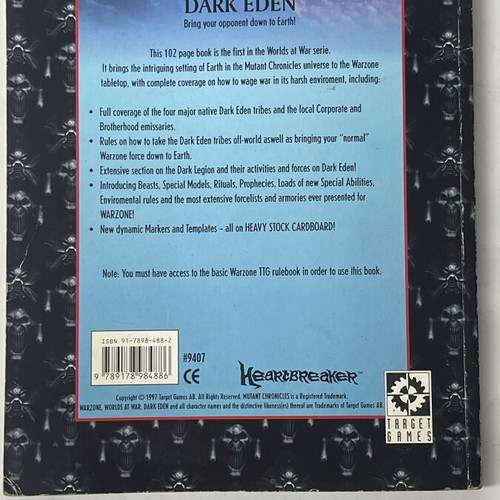 Warzone Dark Eden Mutant Chronicles Worlds at War Rulebook used