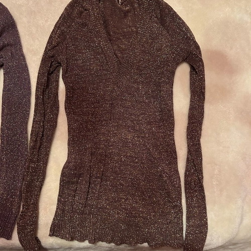 Women's blouse eggplant with gold used, Italian
