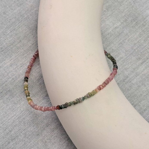 Bracelet with natural tourmalines and silver, new, handmade