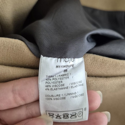 Maje mini skirt size S like new, beige, viscose balloon effect