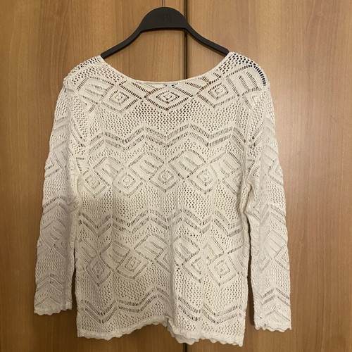 H&M Crochet Blouse new, white, size L