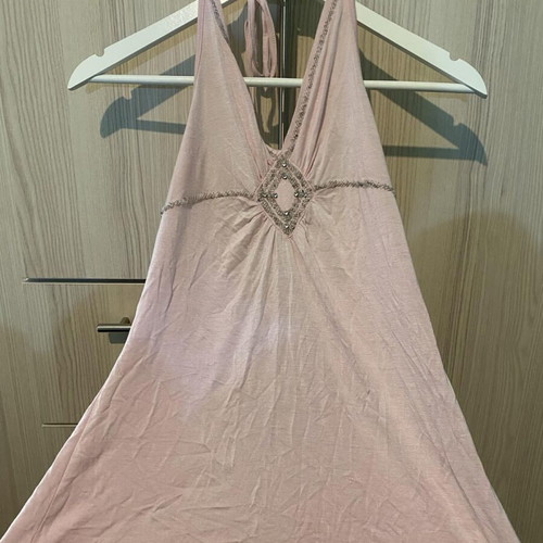 Halter top pink used with shiny details size M
