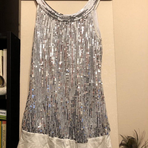 Lame blouse with silver sequins like new, size S