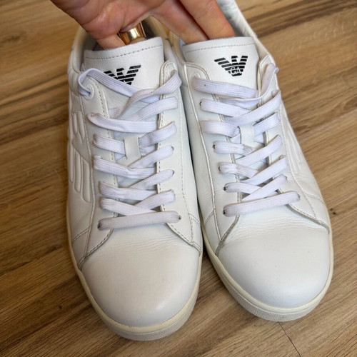 Men's original white leather sneakers Emporio Armani EA7 like new, size 44