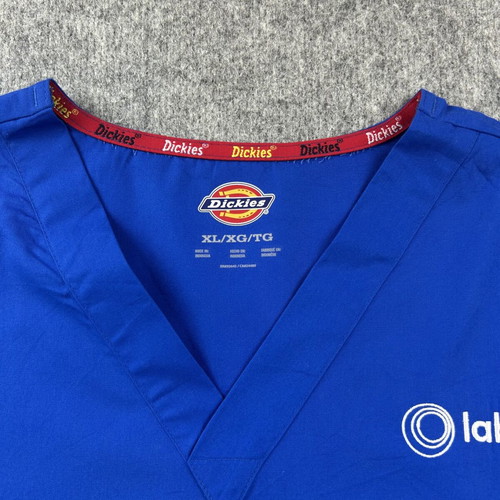 Dickies Medical Scrub Unisex Workwear Top Blue XL New