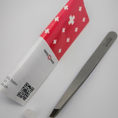 Rubis Switzerland Professional Tweezer 2 in 1 New, Stainless Steel