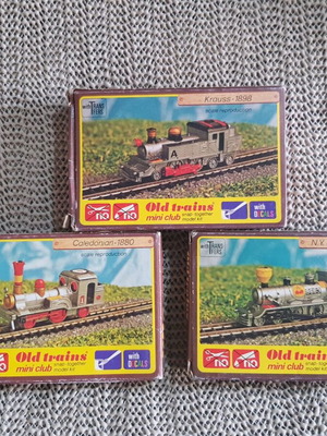 Old Train Mini Club model kit used, pack of 3 small trains