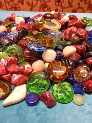 Glass pebbles like new, 4.5 kg multicolor