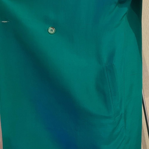 Ellen Tracy silk emerald coat refurbished, Medium/Large