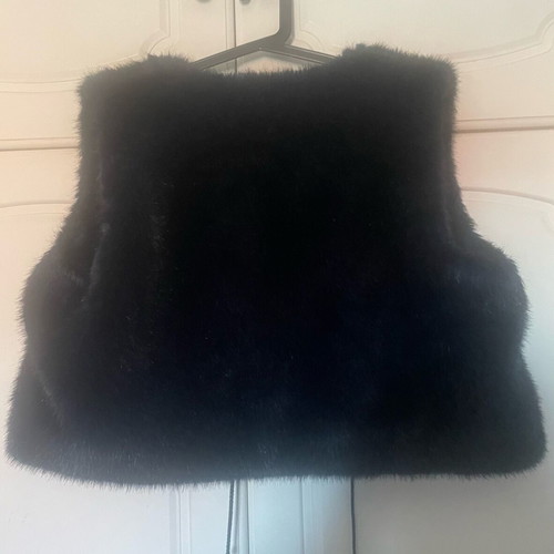 MOUCHE women's faux fur vest size S like new blue