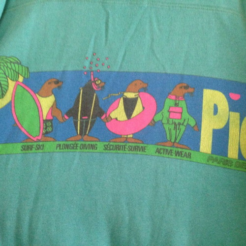 Vintage Piel Paris Beach sweatshirt used, multicolor green
