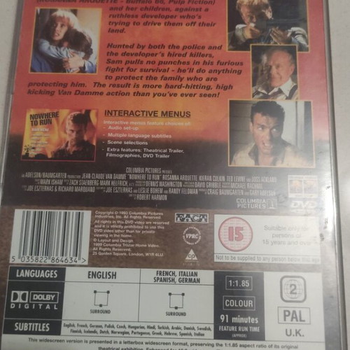 Nowhere to Run DVD used, foreign cinema with Greek subtitles