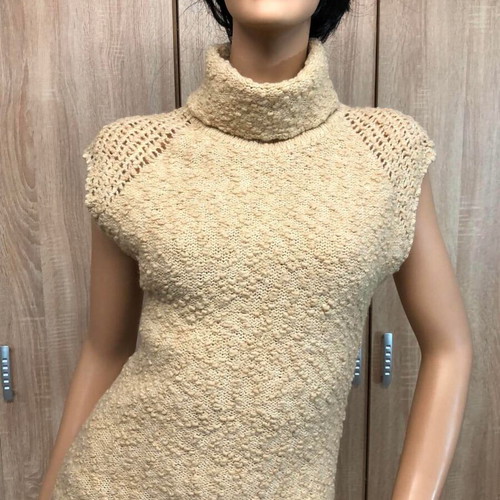 RANNIA Sleeveless Turtleneck Sweater used, size S, beige