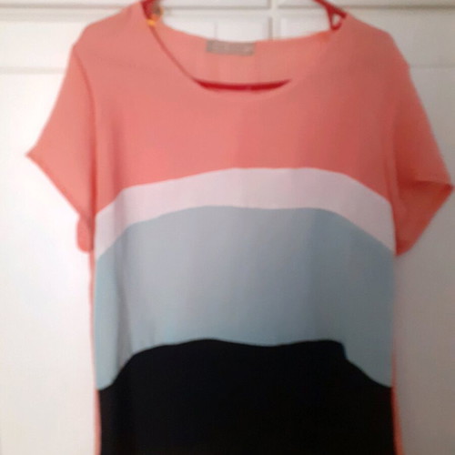 Pink Woman blouse like new, airy, size XL, black and orange