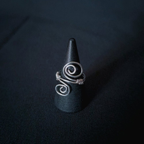 Spiral ring new, handmade forged with 925 silver