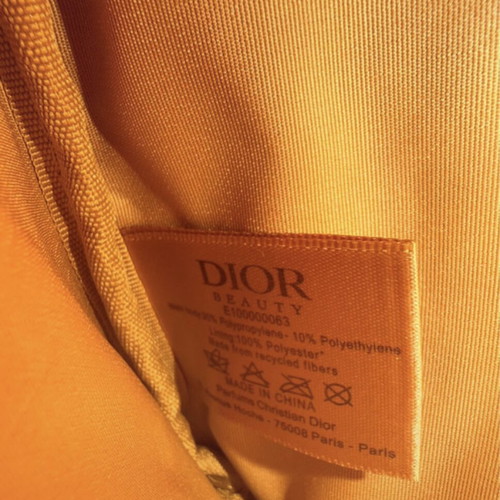 Christian Dior Beauty Trousse Pouch limited edition beige with metallic logo, new
