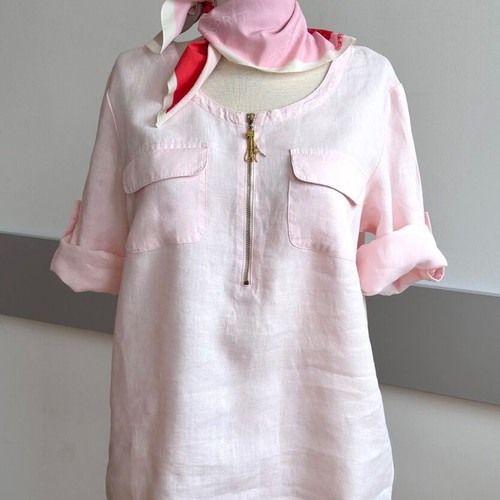 Ellen Tracy linen tunic in pale pink like new, size M